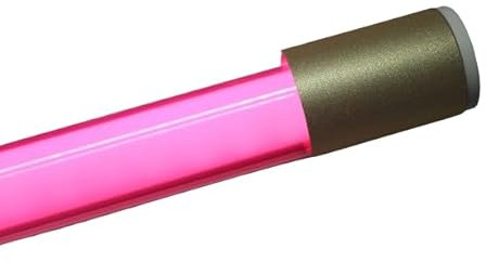 Lichtidee Deluxe Led Leuchtstab IP20 63cm pink 10Watt Party Deko Schaufenster farbig bunt mit weißem Anschluß Kabel mit Schalter und goldener Glitzer Folie