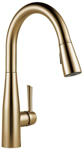 Delta Faucet Essa Pull Down Kitchen Faucet Gold with Pull Down Sprayer, Kitchen Sink Faucet for Kitchen Sink with Magnetic Docking Spray Head, Champagne Bronze 9113-CZ-DST