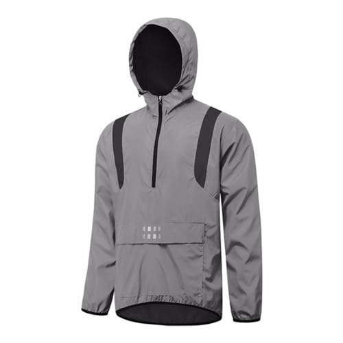 Reflektierende Fahrradjacke Damen Herren Wasserdicht Atmungsaktiv Sommer Laufjacke Damen Regenjacke Leichte Radjacke Windjacke Softshelljacke MTB Radsport Jacke Für Radfahren Laufen,Black-S
