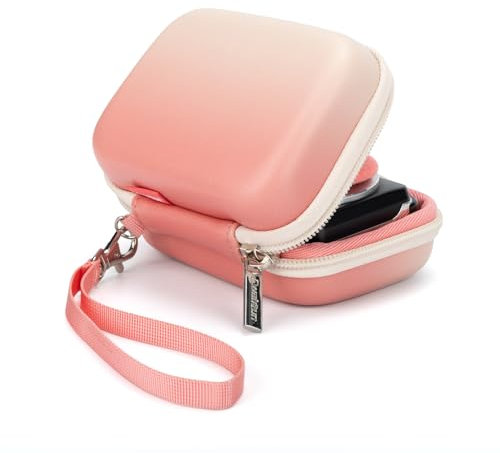 Cwatcun Camera Carrying Case for Digital Camera, Small Camera Pouch for AbergBest 2.7 LCD Kodak Pixpro/Canon PowerShot ELPH 180/190 / DSCW830 Travel Cameras, Waterproof Shockproof Case-Pink