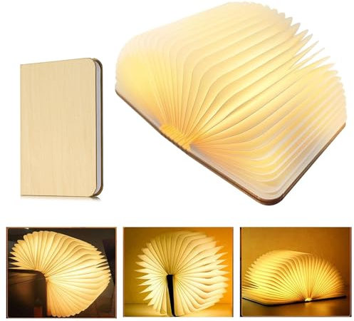 Ruikdly Magnetisches LED Buch Licht Faltbare Buchlampe 3 Farbmodi Nachtlicht 15 x 11 x 2,5 cm Dekorative Lichter/Stimmungslicht/Nachttischlampe für Home Decor