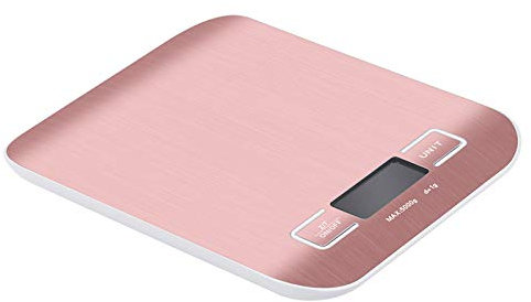 Balance de cuisine numérique avec écran LCD, 1g/0.1oz, balance alimentaire précise en acier inoxydable for la cuisson, balance électronique(Color:Rose red,Size:10Kg)