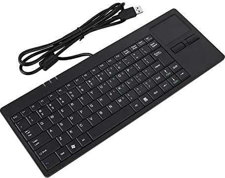Acouto Clavier Filaire avec Pavé Tactile Clavier USB avec Pavé Tactile Filaire USB Clavier de Port Hub à Pavé Tactile Intégré Clavier Ultra Mince à 86 Touches pour Bureau d'ordinateur