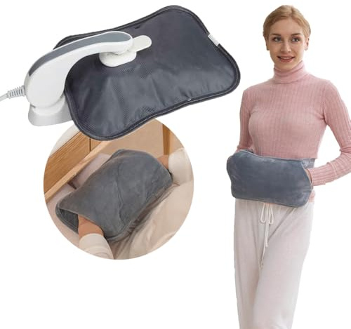 Wiederaufladbare elektrische Wärmflasche mit weichem Gürtel und warmer Handschuhtasche, tragbarer elektrischer Wärmer für Bett, warmes Handmassage, Wärmekissen für Rücken, Bauchschmerzen