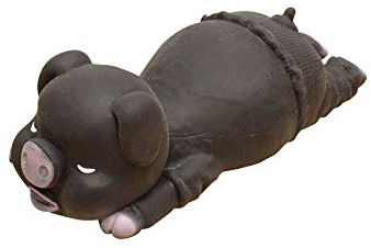 Anti Stress Schwein Quetsch Spielzeug 14cm, 145g, TPR-Leder, Schubkastein Schwein Stressball Antistressball Kinder Erwachsene Bälle Antistress Ball Quetschball Knautschball Knetball Wutball (Schwarz)