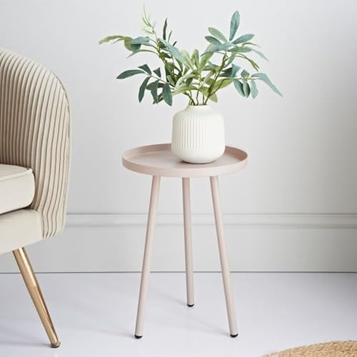 SelectTraders Blush Side Table for Living Room | Modern Small End Table | Easy Assembly, Lightweight & Stylish Nightstand | Perfect for Cups, Plates, Bowls