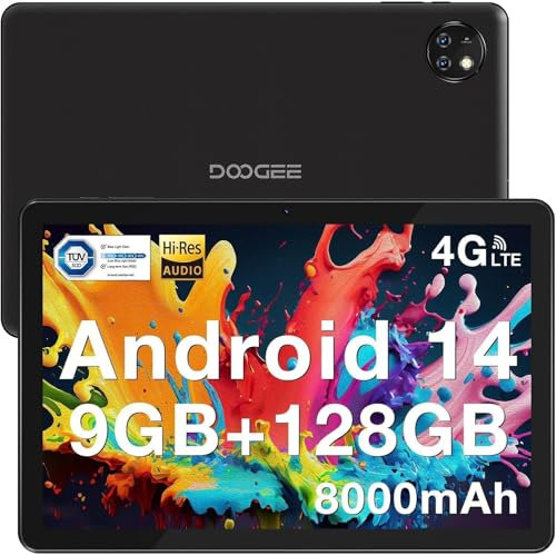 DOOGEE T10W Android 15 Tablet 10 Pulgadas 8000mAh, Tablets Andriod 16GB RAM+ 128GB ROM/ 2TB, Tablet con Tarjeta Sim Dual 4G LTE/5G WiFi,/ Face ID/Certificación Hi-Res/OTG/ BT5.0/ Tipo-C/ 3.5mm