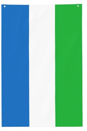 Bandera de Sierra Leona con impresión de banderas decorativas para patio para decoración pequeña del hogar al aire libre, banderas de casa, decoración de 23 x 35 pulgadas