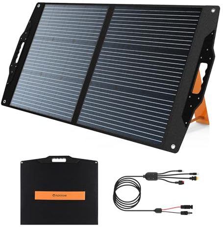 FlexSolar 100W Portable Solar Panel,Foldable Solar Charger with USB/Type-C/DC Port,Compatible with Phones/Laptop/Power Station for Camping,Hiking,RV,Off-Grid Home