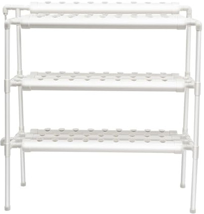 TouTToNG Sistema de cultivo hidropónico de 3 niveles, tubos de PVC-U, juego de cultivo hidropónico, 90 sitios con bomba de agua para frutas y verduras