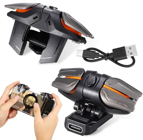 HOMSFOU Joystick für Handy Spiele Controller mit Handy Gaming Auslöser Abs Kunststoff mit Kabel Schwarz
