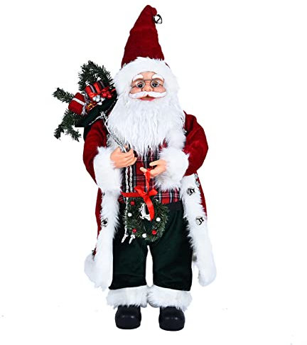 Beimus Weihnachtsmann-Figuren, stehender Weihnachtsmann für Statuen, Weihnachtsdekoration, Tischdekoration, Geschenke