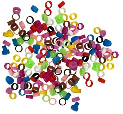Baoblaze Pigeon Foot Rings Tags Random Color Birds Tags Mixed Color Markers Soft Silicone Bird Rings Footbands for Pigeons Rutin, Style D