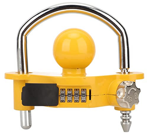 Universal Trailer Coupler Lock, 4 -siffrig Kombination för Stöldskydd, Släplås, Släpvagnslås, Anti -stöldlås, Justerbar med 11 Låspositioner, Robust och Robust Struktur,