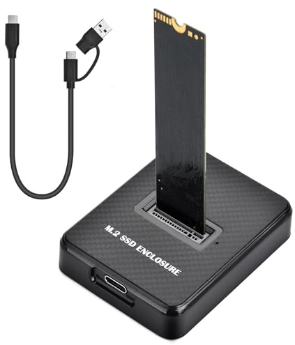 M.2 NVMe & SATA Festplatten Docking Station, 10Gbps NVMe USB Adapter für M-Key B+M Key, USB 3.1 Gen2 Duales Protokoll M2 SSD Gehäuse für 2230 2242 2260 2280 SSD