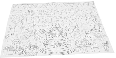 Toyvian Kinder Ausmal Tischdecke XXL Malposter Zum Geburtstag Kreative Partydeko Für Kindergeburtstag Große Papiertischdecke Als Malvorlage Und Tischschutz
