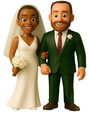 VEELU Custom Action Figure Personalized 3D Mini Figurine Design Your Own Ultra HD Resin Collectible Statue for Dad Mom Couple Gift on Father's Day Mother's Day Birthday Anniversary Christmas Weddings