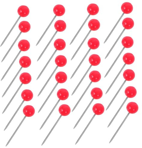 BEBEMOKO 600Stücke Rote Karten Pinnnadeln Runde Push Pins für Kork und Schaumstoffbretter Aufbewahrungsbox für Büro Schule und Heimdekoration Langlebig