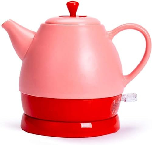 Generico Bollitori, bollitore Elettrico in Ceramica Senza Fili, teiera, teiera retrò da 1 litro, 1350 W, Acqua Veloce per tè, caffè, zuppa, Fiocchi d'avena, Base Rimovibile, spegnimento AUT