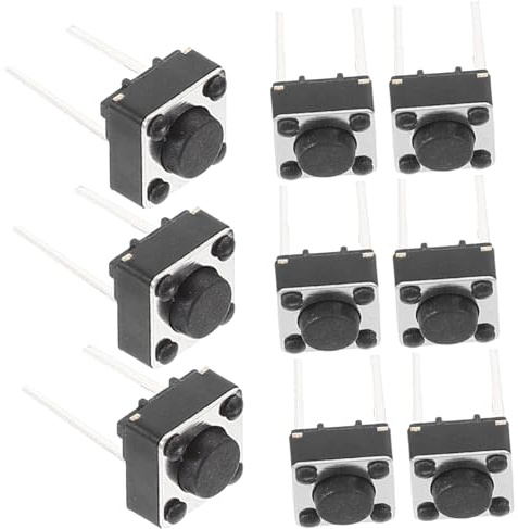 LIGIGWASH 100pcs Micro Tactile Momentary Push Button Switches Two Pin Pcb Mount Plastic for Electronic Projects and Breadboards
