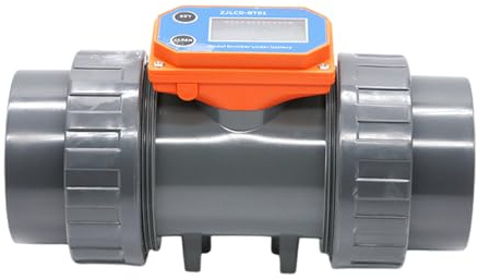 VIVIWI Flussometro digitale a turbine, adatto per irrigazione agricola e giardino, con display LCD, misura acqua, benzina, cherosene, metanolo