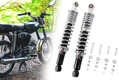 Federbein Stoßdämpfer Set 337mm Hinten verchromt für Simson S50 S51 S70 Enduro S83 SR50 + 20-tlg. Schrauben-Set