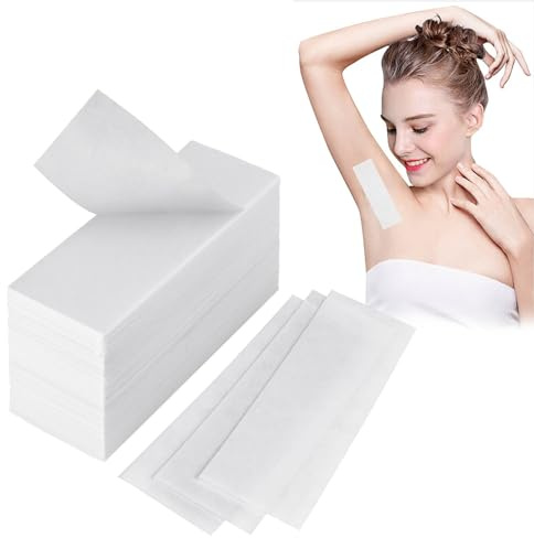 400 Pcs Non-Woven Paper Wax Strips, White Waxing Strips for Face, Bikini, Eyebrow and Underarms Hair Removal (3.8x10cm Mini Size for Local Area)