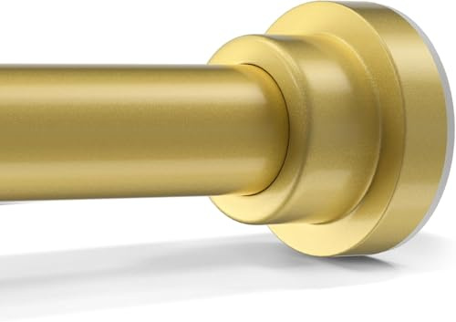 HAOYUNTE 1 Stück Teleskopstange zum Klemmen 79-195cm, Duschstange ohne Bohren Ø22 mm, ausziehbare Klemmstange für Gardinen, Kleiderschrank, Badezimmer (Gold)
