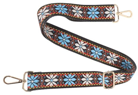 INOOMP Adjustable Banjo Strap Floral Pattern Polyester Material and Metal Buckle for Banjo and Mandolin Players