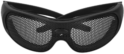 Whyzsjnclg Schutzbrille, Drahtgeflecht, Lochbrille, atmungsaktive Netz-Schutzbrille, stoßfest, für Outdoor-Spielefans und Gartenbeschneidung
