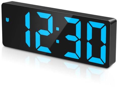 ORIA Digital Wecker, Digitaluhr Batteriebetrieben Großen Zahlen Funkwecker | Wecker Nachttisch Tischuhr Digitaluhr Modern LED Display, Temperaturanzeige, Datum,3 Helligkeitsdimmer, Snooze, 12/24 Std
