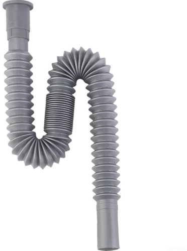 Tubo di scarico estensibile per scarico standard da 80 cm a 90 cm, lunghezza regolabile, tubo flessibile in plastica con guarnizione ermetica