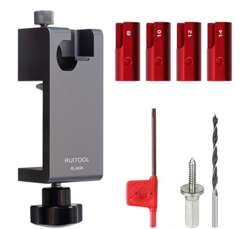 Colcolo Fraise à Tourillons Bois Outil de Menuiserie Foret Coupeur Arrondisseur Dispositif pour Tourillons Passage Carré à Rond Aluminium Alliage Fixation, Métriques
