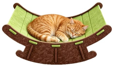 Kattklösarlounge 58x40x25 cm Husdjursklösande Gungstol | Lounge Stol för Katt Sömn Vila Avkoppling Lekfull Aktivitet Mental Stimulering Samt Sensorisk Miljöberikning och