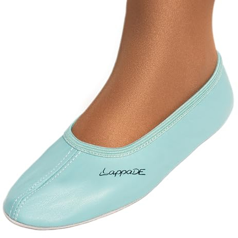 Lappad svart, vit, jeansblå, rosa, lila, röda gymnastikskor, flip-flops, gymtofflor med lädersula, storlek 28–46, Ljusblå, 29 EU