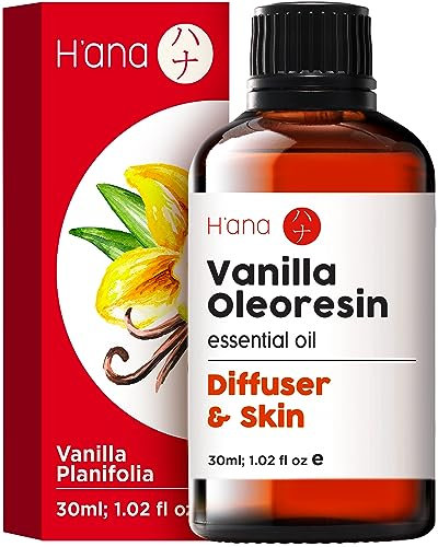 H’ana reines ätherisches Vanilleöl für Diffusor und Haut (30 ml) – 100% unverdünntes ätherisches Vanille-Oleoresinöl in therapeutischer Qualität – duftendes und langanhaltendes Vanilleöl-Parfüm