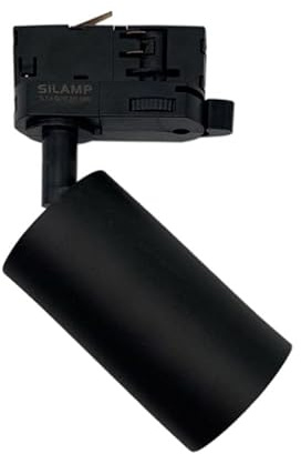 Spot LED sur rail 80° Triphasé NOIR pour ampoule GU10 - SILAMP