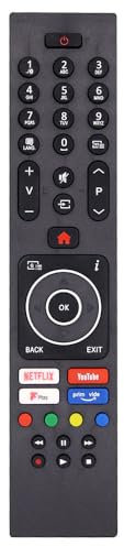 Universal RC43137P RC43137 Remote Control for Polaroid Luxor Bush Logik Digihome Finlux Electriq Smart TVs with Shortcut Buttons - No Setup Required
