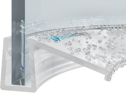 Pre Curved Shower Seal Deflector Seal for 6-8mm Glass | Suitable for Fully Round and Quadrant Shower Doors