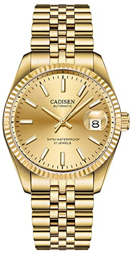 WEICHULWJ CADISEN Design Automatik Uhr Herren Mechanische Edelstahl Wasserdicht Saphirglas Freizeit Armbanduhren Hommage