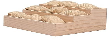 Amagogo Uhrentablett Halskette Display Tablett Schmuck Armband Aufbewahrungsbox Holz Armband Display Vitrine Uhrenhalter für Shop Uhren Theke Kommode Leinen Tuch