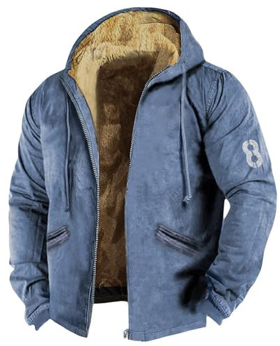 FeiBeauty Teddy Mantel Jacke Herren Wasserdicht Warm Männer Jacken Wanderjacke Hoodie Mit Reißverschluss Outdoorjacke Fahrradmantel 28 Zoll