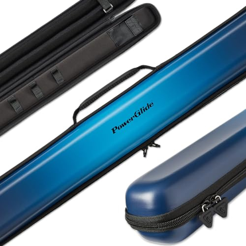 PowerGlide Snooker Pool eller biljardköväska | Svartur Blue | Modern design Soft Touch EVA | Handtag & Axelrem | Skyddande skuminredning | Tillbehörsfickor | Passar 50/50 gemensam kö