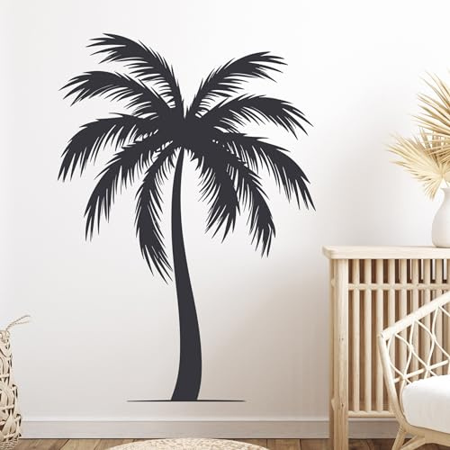 GRAZDesign Wandtattoo Palme Tropisch für Wohnzimmer Badezimmer Küche Flur - Wandaufkleber selbstklebend - 81x57cm / gold