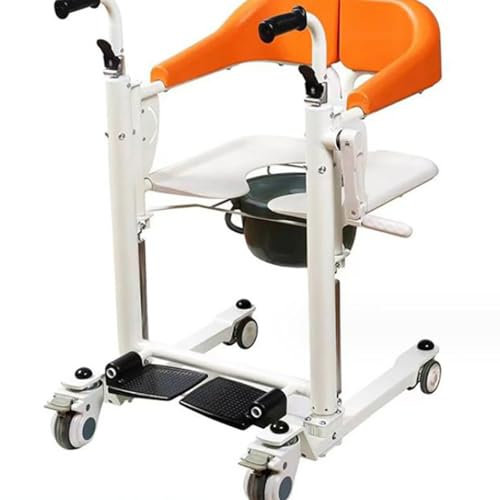 Manueller Patientenlifter,mit 180° geteiltem Sitz,tragbarer Transportrollstuhl,Multifunktions-Duschstuhl,Transfer-Rollstuhl-Hebebühne,Toilettenstuhl, Duschstuhl-Aufzüge A
