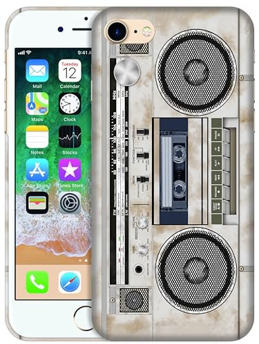 GlamCase for iPhone 7/8 / SE 2 / SE 3, iPhone 7/8 / SE 2 / SE 3 Case - Vintage Radio Cassette Recorder Printed Slim Fit Cute Plastic Hard Designer Back Case for iPhone 7/8 / SE 2 / SE 3. Multicolor