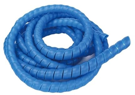 spiral protector 5 Meters Plastic Pipe Protector Sleeve Wear resistant Spiral Tube Wire Cable Protection Line Spiral Wrap Organizer Winding wraps cable(Blue,16mm iuter diameter)
