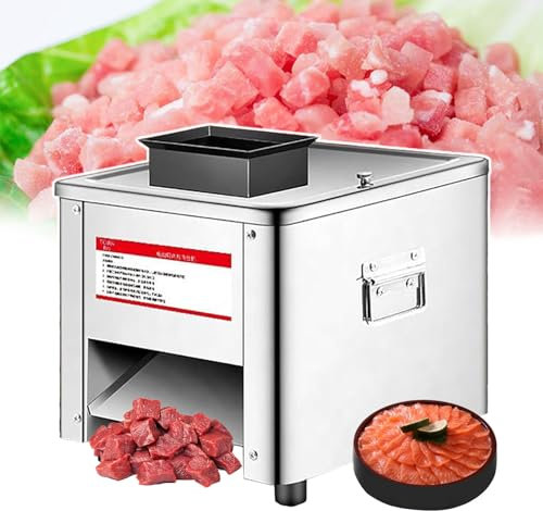 pealiritansemen Trancheuse À Viande Électrique 850 W, Trancheuse Automatique De Viande Fraîche, pour Bœuf/Mouton/Viande Rôtie/Porc/Jambon, avec Plat en Acier Inoxydable Et Kit De Nettoyage,2.5mm