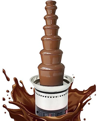 LZDOYY Chocolate Fountain Commercial Hot Chocolate Fondue Tower Large Capacity Stainless Steel Chocolate Melting Heating Waterfall Machine for Nacho Cheese for Party Wedding,7floors
