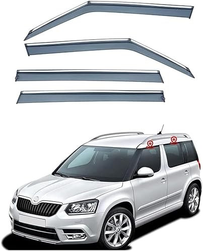 CaoYH Windabweiser Passend Für Skoda Yeti 2009-2017 Autofenster Regenschutz Regenabweiser Deflektoren Regenabweiser Integrierte Deflektoren